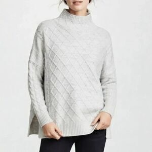 Mersea Lisbon Traveler Sweater Mock Neck NWT One Size Diamond Knit Textured
